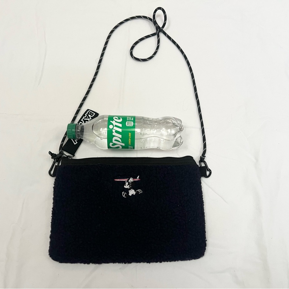 Beams Navy Sherpa Micky logo Crossbody Bag